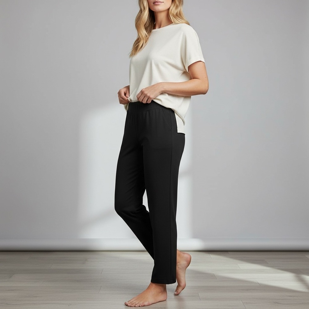 EILEEN FISHER | Slouch Stretch Ankle Length Pant Black